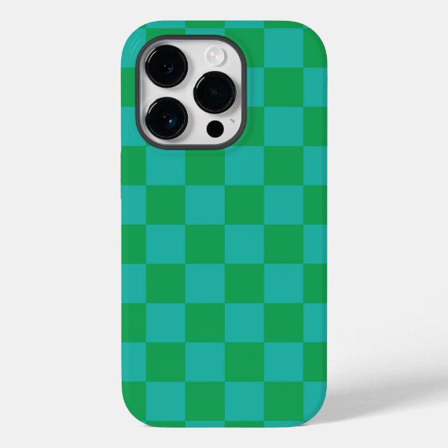 Green Blue Checkered Gingham Pattern Case-Mate iPhone Hülle (Rückseite)