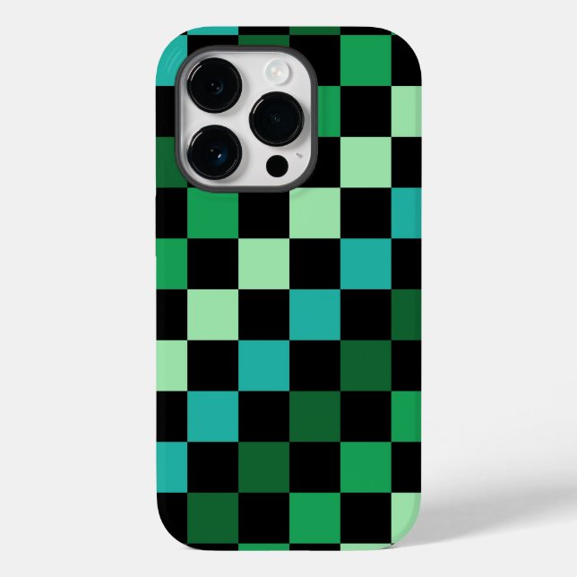 Green Blue Checkered Gingham Pattern Case-Mate iPhone Hülle (Rückseite)