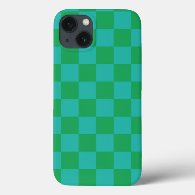 Green Blue Checkered Gingham Pattern Case-Mate iPhone Hülle (Rückseite)