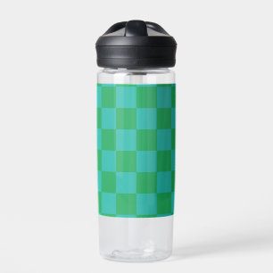 Green Blue Checkered Gingham Pattern Trinkflasche