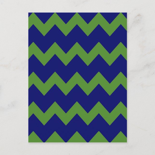 Green Blue Chevrons Postcard Postkarte (Vorderseite)