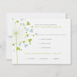 Green Blue Dandela Blume Liebe RSVP Card Karte