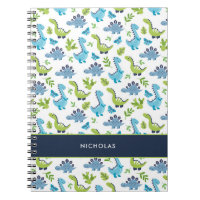 Green BLUE Dinosaurier Muster mit Kid Name