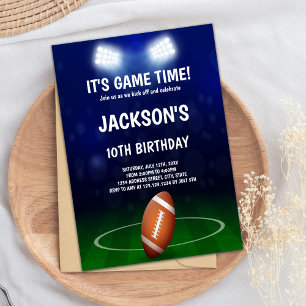 Green & Blue Football Einladung zum Geburtstag