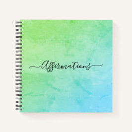 Green Blue Gefärbte Krawatte Black Typografy Affir Notizbuch