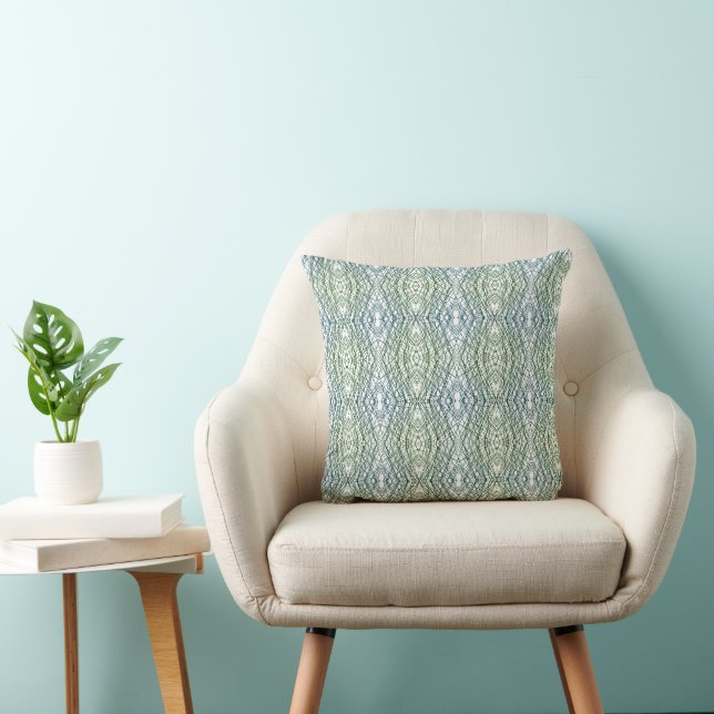 Green & Blue Geometric Muster Kissen (Stuhl )