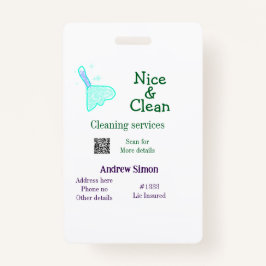 Green blue gitter clean mop add name address q r b ausweis