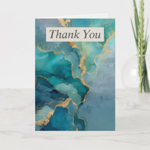 Green, Blue, Gold Aquarellmor Danke Karte