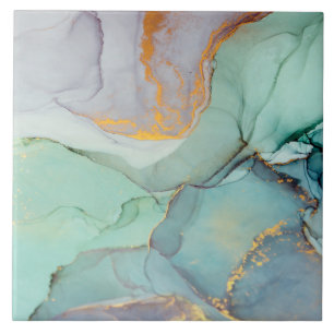 Green Blue Gold Marmor Hübsch Fliese