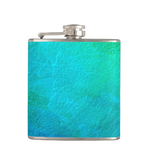 Green Blue Ice Abstrakt Art Flachmann