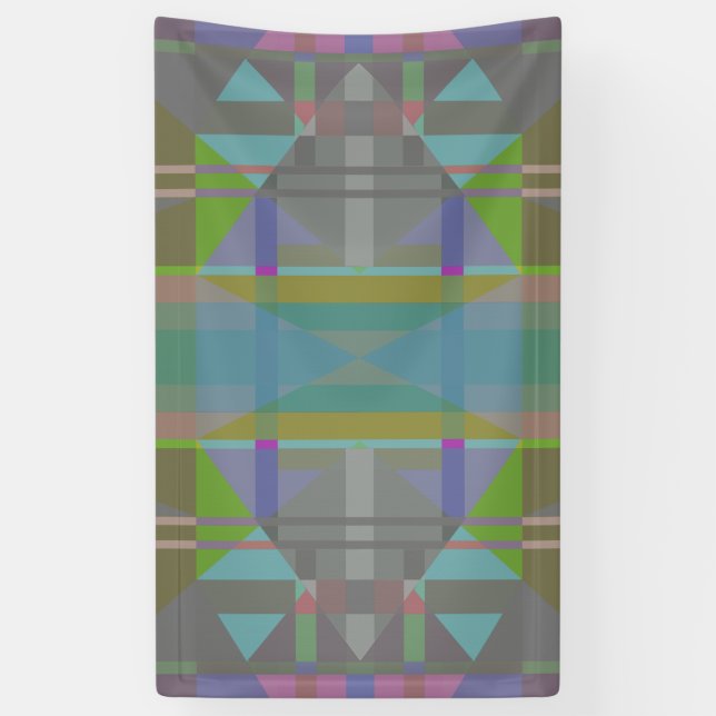 Green Blue Lila Geometric Banner (Vertikal)