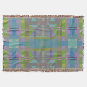 Green Blue Lila Geometric Decke