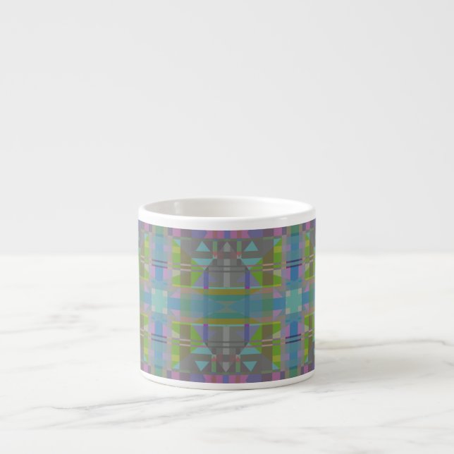 Green Blue Lila Geometric Espressotasse (Vorderseite)