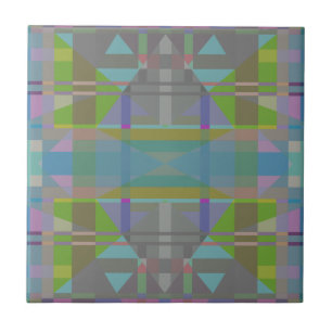 Green Blue Lila Geometric Fliese