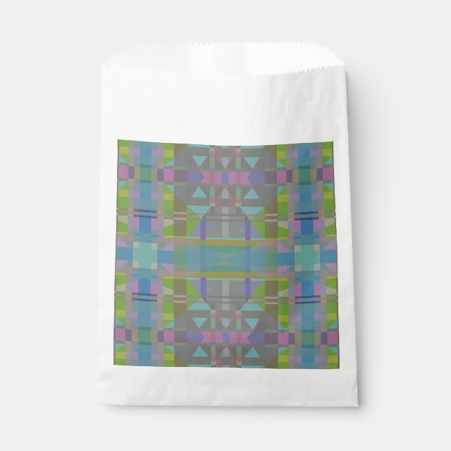 Green Blue Lila Geometric Geschenktütchen (Vorderseite)