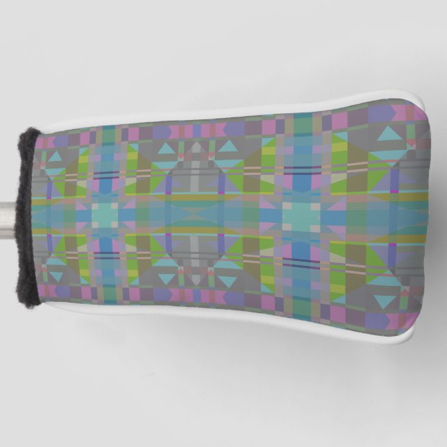 Green Blue Lila Geometric Golf Headcover (Vorderseite)
