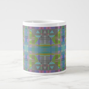 Green Blue Lila Geometric Jumbo-Tasse