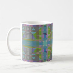 Green Blue Lila Geometric Kaffeetasse