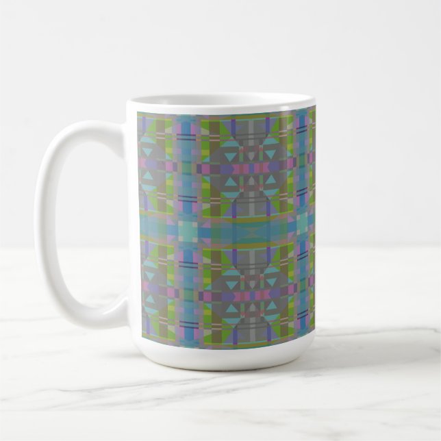 Green Blue Lila Geometric Kaffeetasse (Links)