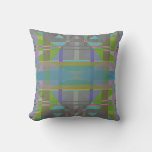 Green Blue Lila Geometric Kissen