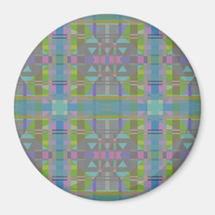 Green Blue Lila Geometric Magnet