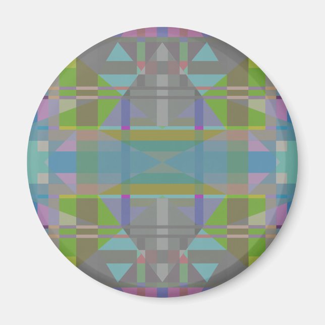 Green Blue Lila Geometric Magnet (Vorne)