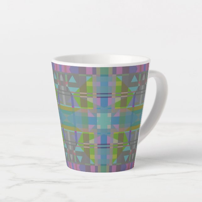 Green Blue Lila Geometric Milchtasse (Rechte Ecke)