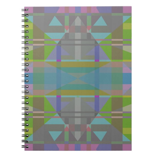 Green Blue Lila Geometric Notizblock (Vorderseite)