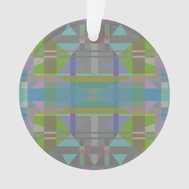 Green Blue Lila Geometric Ornament (Vorderseite)