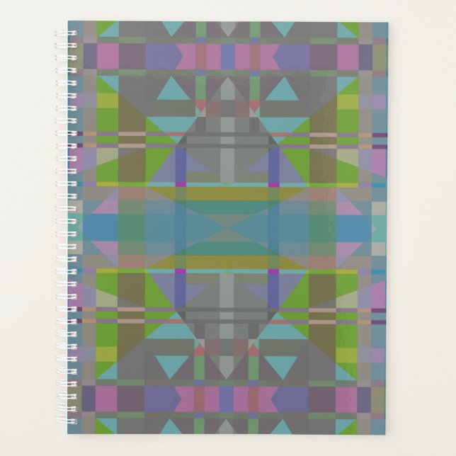 Green Blue Lila Geometric Planer (Vorderseite)