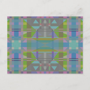 Green Blue Lila Geometric Postkarte
