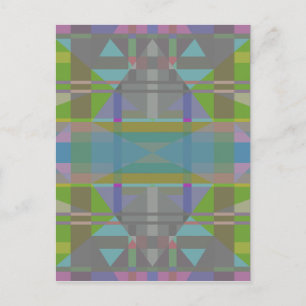 Green Blue Lila Geometric Postkarte