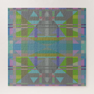 Green Blue Lila Geometric Puzzle