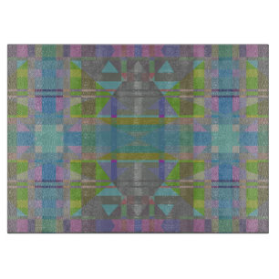 Green Blue Lila Geometric Schneidebrett