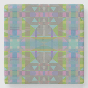 Green Blue Lila Geometric Steinuntersetzer