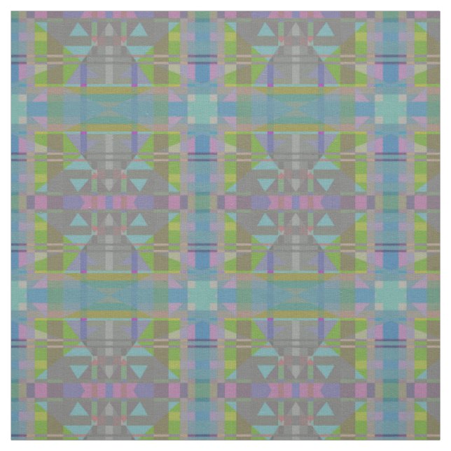 Green Blue Lila Geometric Stoff (Muster)