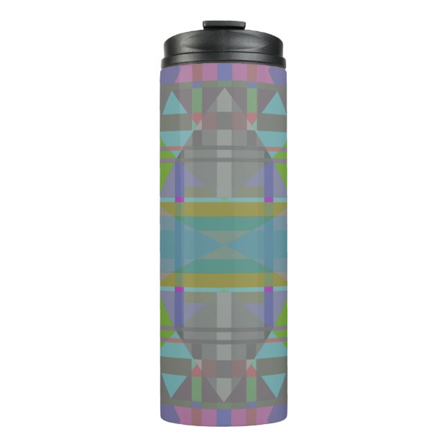 Green Blue Lila Geometric Thermosbecher (Vorderseite)