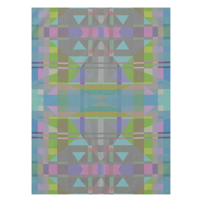 Green Blue Lila Geometric Tischdecke (Vorderseite)