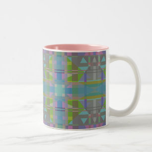 Green Blue Lila Geometric Zweifarbige Tasse