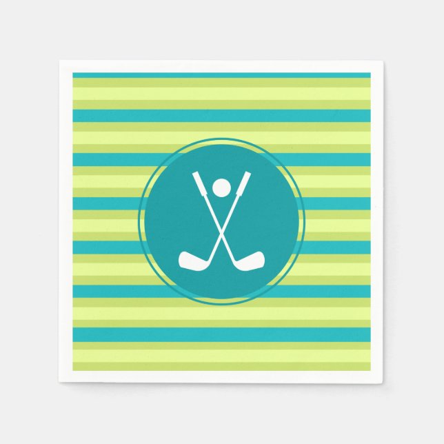 Green & Blue Line Stilvolle Elegante Golf Lover Sp Serviette (Vorderseite)