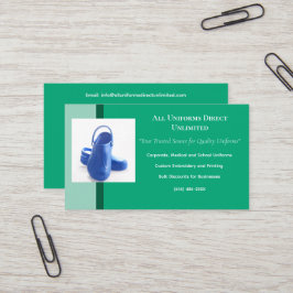 Green Blue Medical Clogs Uniform Visitenkarte