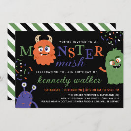 Green Blue Monster Mash Halloween-Party Einladung