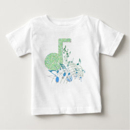 Green & Blue Musiknoten White Baby Tutu Bodysuit T-shirt
