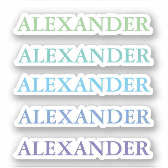 Green Blue Name Clear Back to School Aufkleber (Vorderseite)