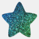 Green Blue Ombre Glitzer Sparkle Funkelnd Muster Stern-Aufkleber (Vorderseite)