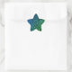 Green Blue Ombre Glitzer Sparkle Funkelnd Muster Stern-Aufkleber (Tasche)