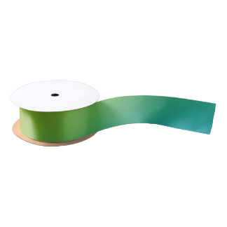 Green Blue Ombre Gradient Blur Abstract Design Satinband