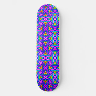 Green Blue Orange Mauve Rainbow Rhombus Muster Skateboard
