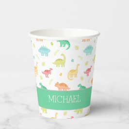 Green Blue Pastel Dino Geburtstagsparty Cup Pappbecher