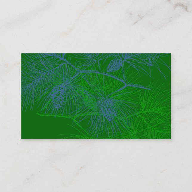 Green Blue Pine Muster Business Card Visitenkarte (Vorderseite)